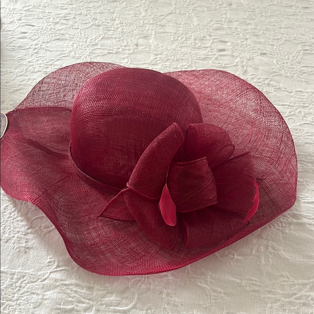 Kentucky Derby Red Organza Women's Hat